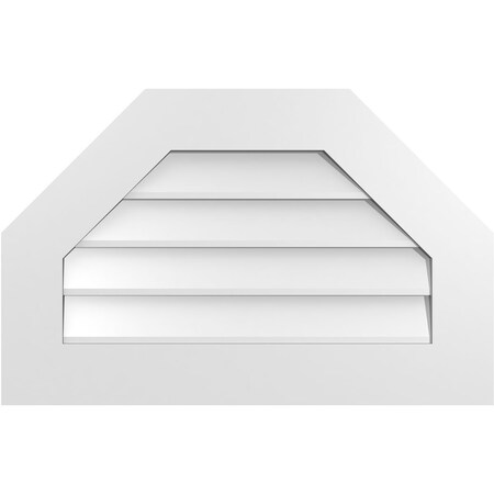 Ekena Millwork Octagonal Top Surface Mount PVC Gable Vent w/ 3-1/2"W x 1"P Standard Frame, 28"W x 18"H GVPOT28X1801SN